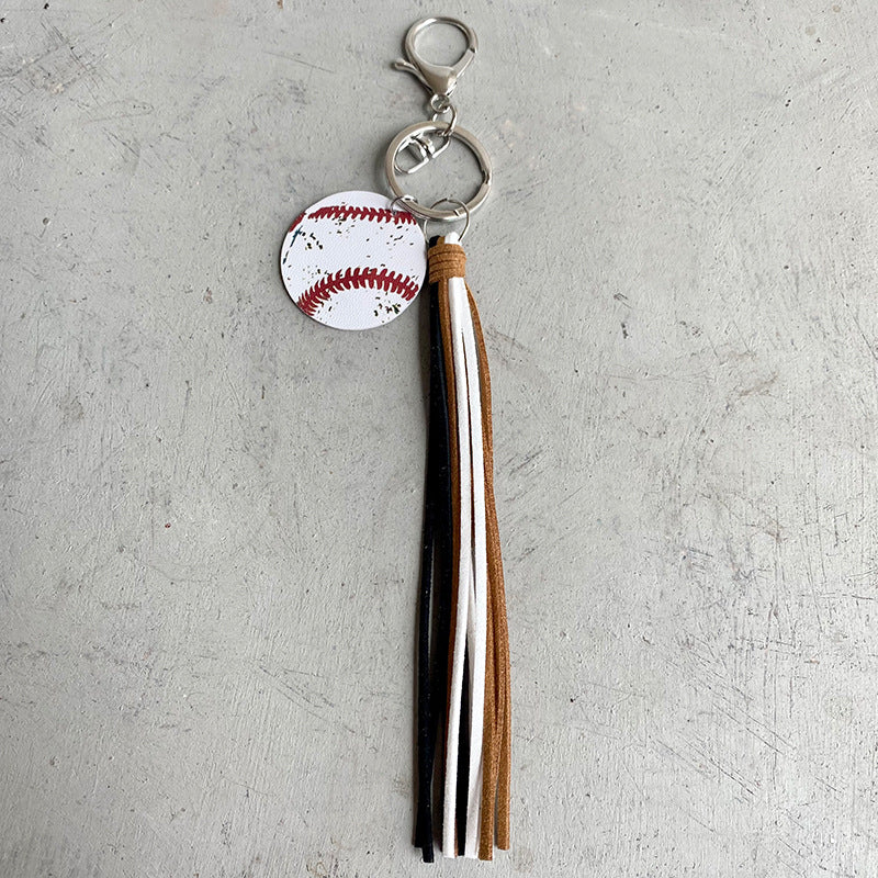 Wholesale PU Retro Old Tassel Remote Keychain